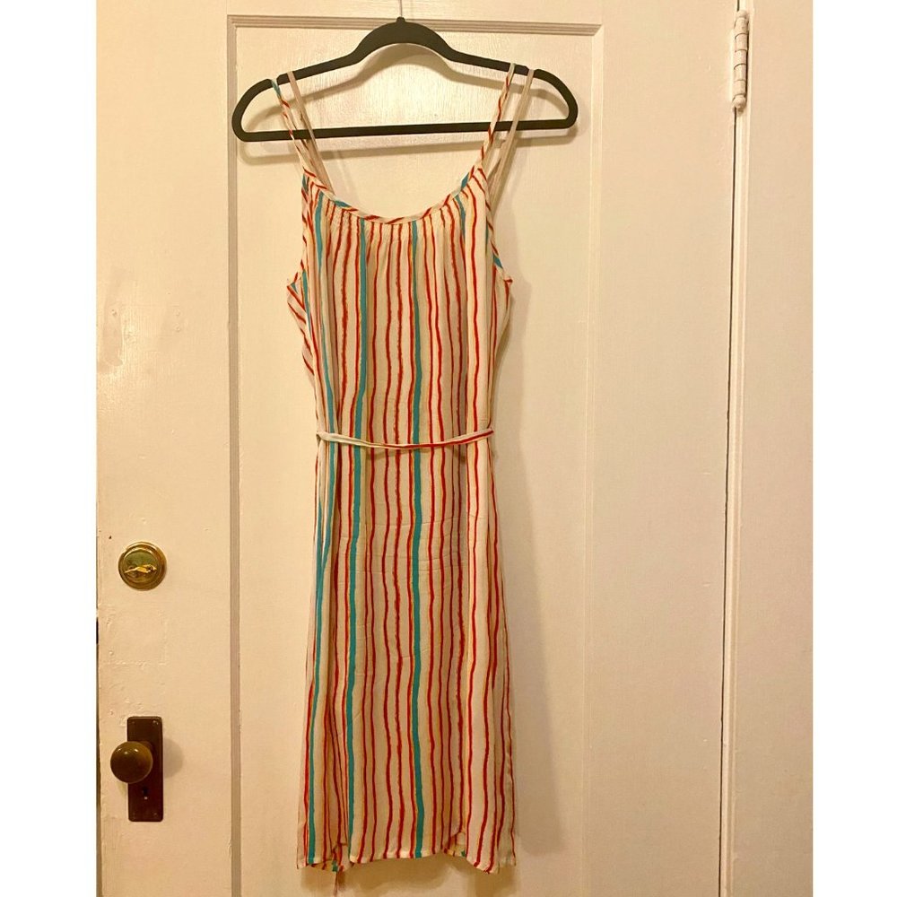 Striped Chiffon Midi Dress - Sz M
